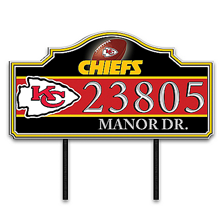 Kansas City Chiefs Personalized Outdoor Address Sign