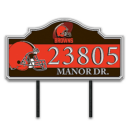 Cleveland Browns Personalized Outdoor Address Sign