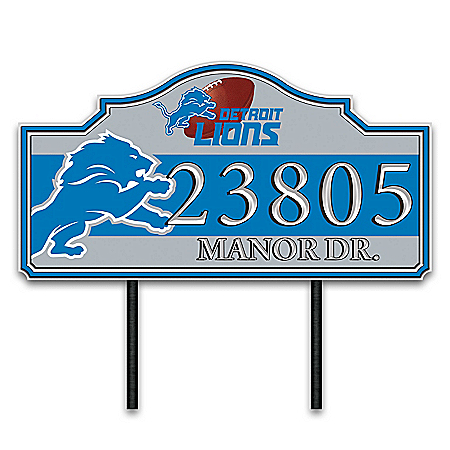 Detroit Lions Personalized Outdoor Address Sign