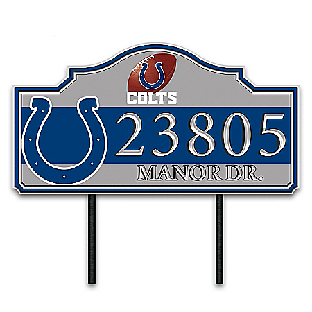 Indianapolis Colts Personalized Outdoor Address Sign