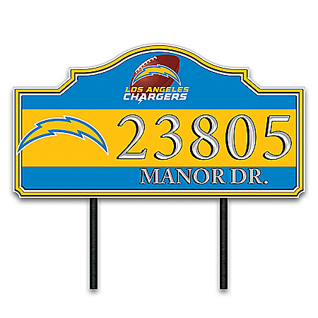 Los Angeles Chargers Personalized Outdoor Address Sign