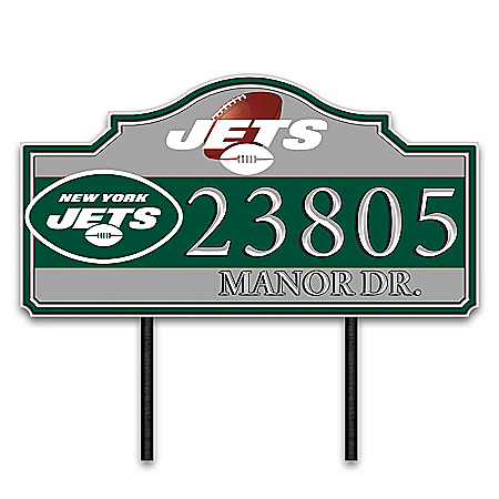 New York Jets Personalized Outdoor Address Sign