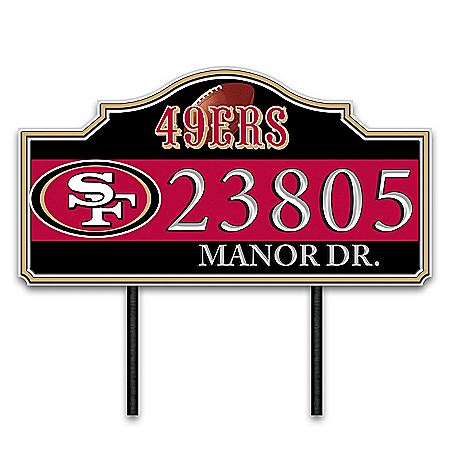 San Francisco 49ers Personalized Outdoor Address Sign