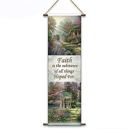 Thomas Kinkade Faith Fabric Tapestry