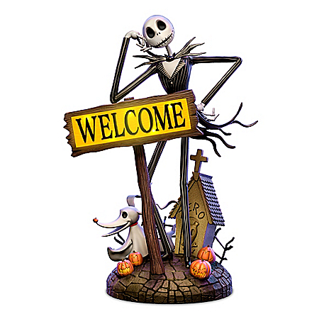 Nightmare Before Christmas Solar Lit Outdoor Welcome Sign