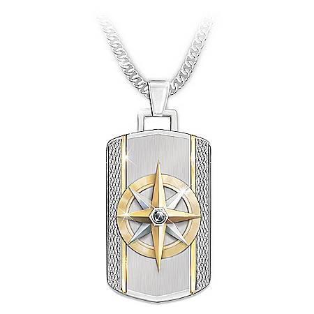 Faith & Guidance Working Compass Pendant Necklace For Son