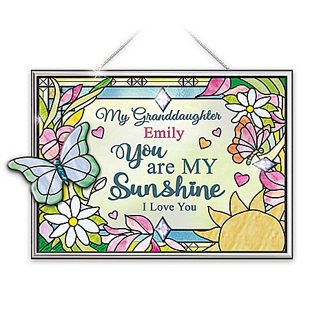 Personalized Stained-Glass Suncatcher For Granddaughters