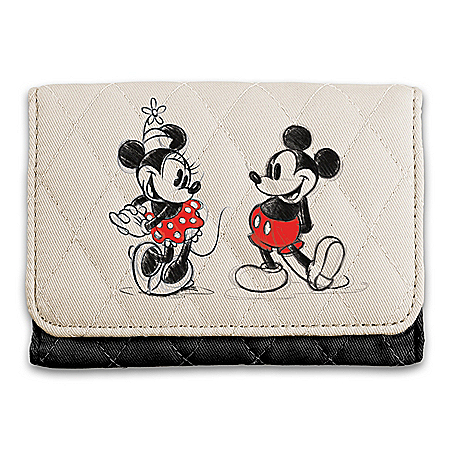 Mickey Mouse And Minnie Mouse RFID Blocking Tri-Fold Wallet
