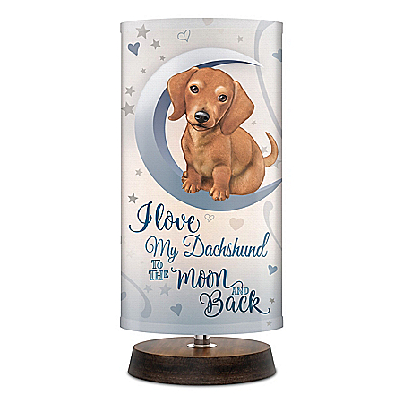 Dachshund Dog Artistic Table Lamp With Fabric Shade