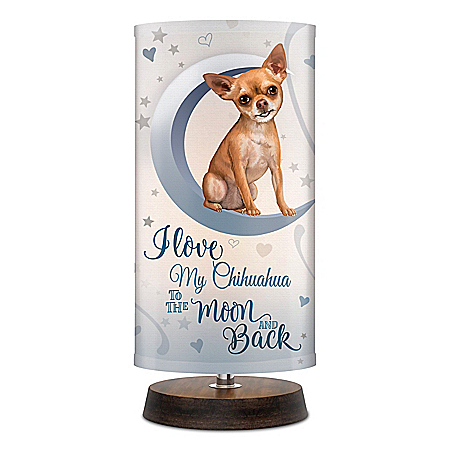 Chihuahua Dog Artistic Table Lamp With Fabric Shade