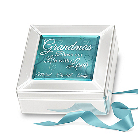Mirrored Glass Music Box Personalized For Grandmothers