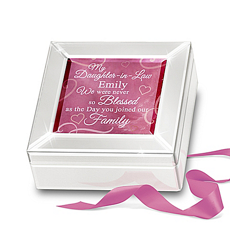 Personalized Mirrored Glass Music Box For Daughter-In-Law