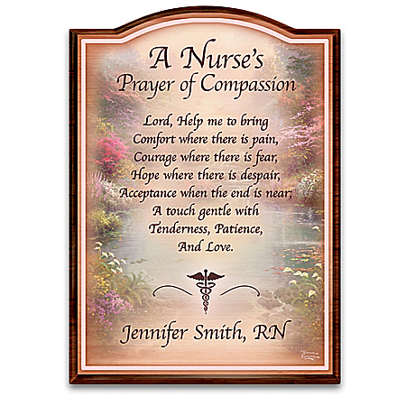 Thomas Kinkade Nurse’s Prayer Personalized Wooden Wall Decor