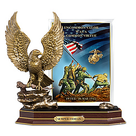 75th Anniversary Iwo Jima Plaque With Eagle Sculpture