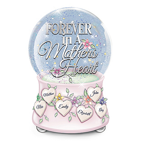 Musical Porcelain Glitter Globe Personalized For Mom