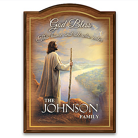 Greg Olsen Religious Art Personalized Welcome Sign