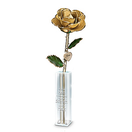 Your Hero Personalized Golden Preserved Rose Centerpiece