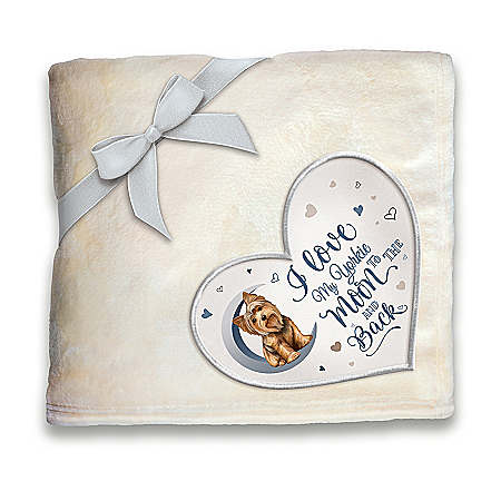 Plush Blanket With Heart-Shaped Applique: Choose Your Breed