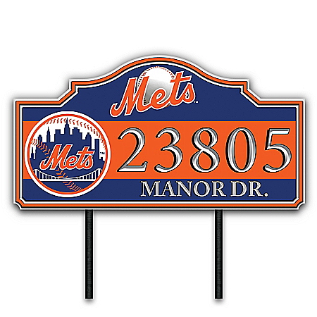 New York Mets Personalized Outdoor Address Sign