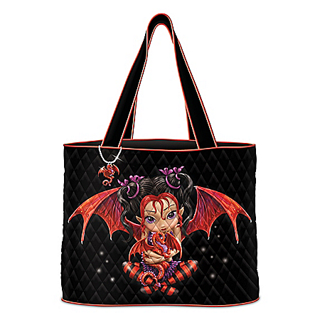 Jasmine Becket-Griffith Fairy Art Tote Bag With Dragon Charm