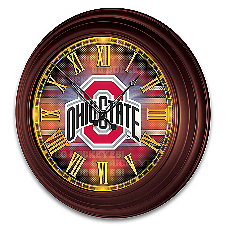Ohio State Buckeyes Illuminated Atomic Wall Clock