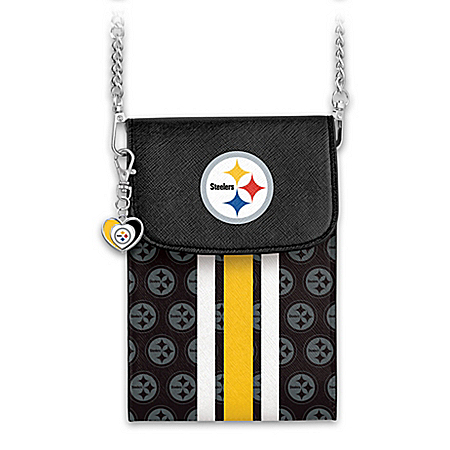 Steelers Crossbody Cell Phone Bag With Logo Charm