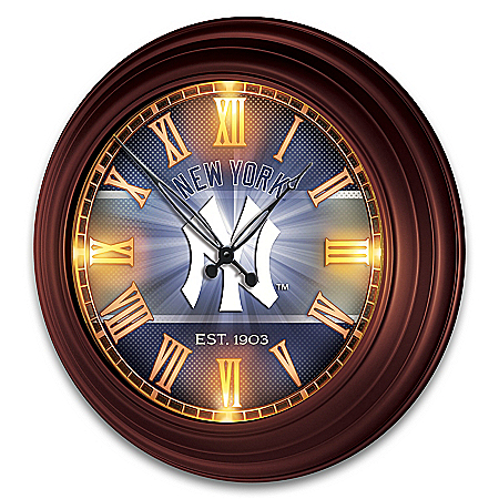 New York Yankees Illuminated Atomic Wall Clock