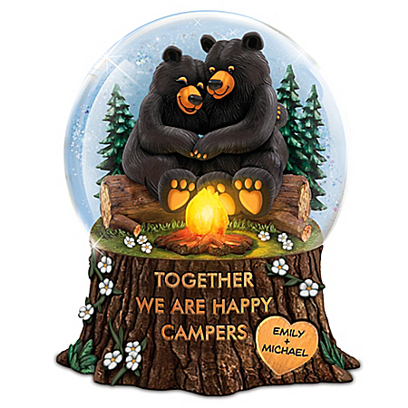 Together We Are Happy Campers Illuminated Glitter Globe