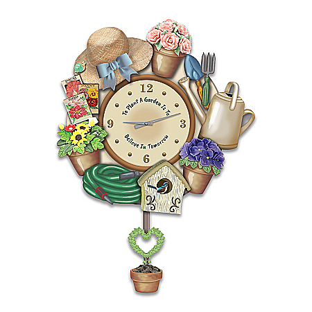 Joy Of Gardening Sculptural Wall Clock