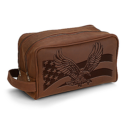 Patriotic Pride Toiletry Bag With An Embossed Eagle