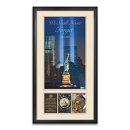 We Shall Never Forget 9/11 Tribute Framed Wall Decor