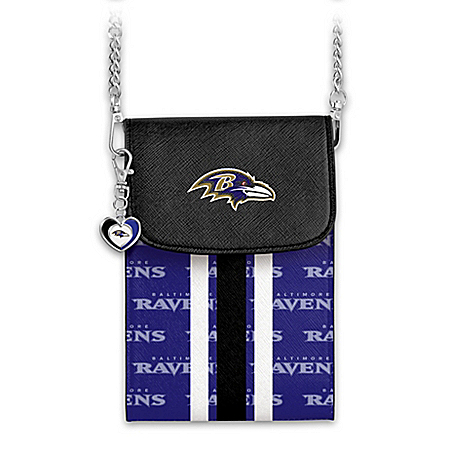 Ravens Crossbody Cell Phone Bag With Logo Charm
