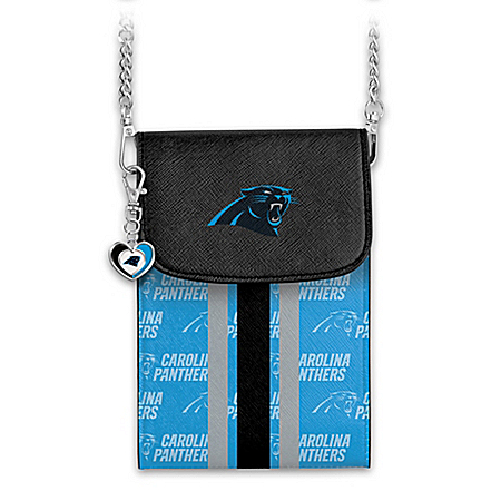 Panthers Crossbody Cell Phone Bag With Logo Charm