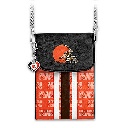 Browns Crossbody Cell Phone Bag With Logo Charm