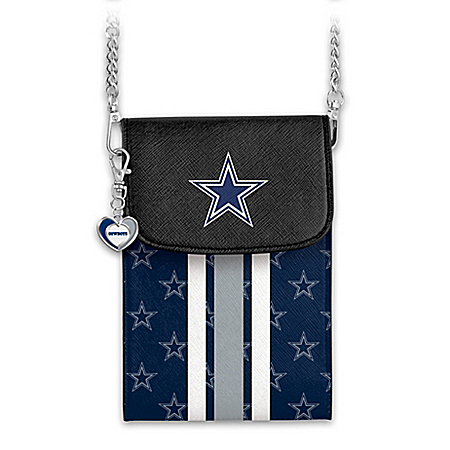 Cowboys Crossbody Cell Phone Bag With Logo Charm