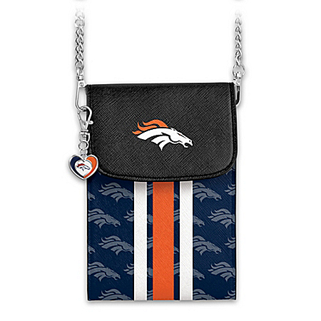 Broncos Crossbody Cell Phone Bag With Logo Charm