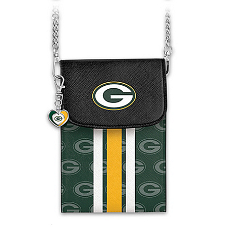Packers Crossbody Cell Phone Bag With Logo Charm