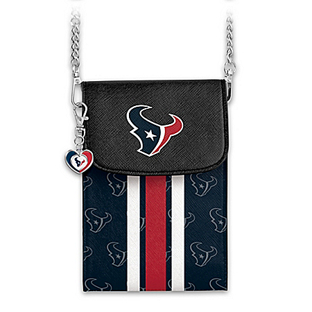 Texans Crossbody Cell Phone Bag With Logo Charm