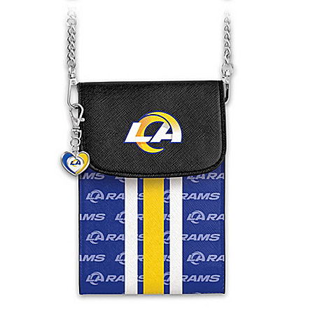 Rams Crossbody Cell Phone Bag With Logo Charm