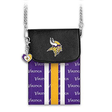 Vikings Crossbody Cell Phone Bag With Logo Charm