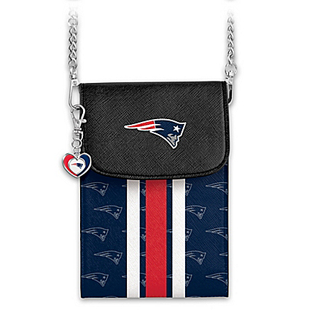 Patriots Crossbody Cell Phone Bag With Logo Charm