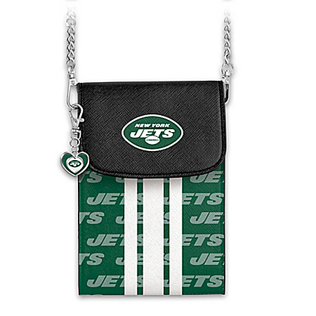 Jets Crossbody Cell Phone Bag With Logo Charm
