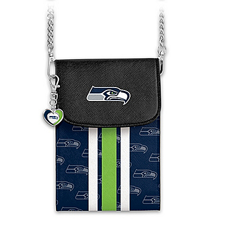 Seahawks Crossbody Cell Phone Bag With Logo Charm