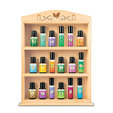 Solid Wood Tabletop Display Organizer For Essential Oils