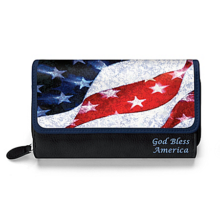 Patriotic Women’s Trifold Wallet With Stars And Stripes Art