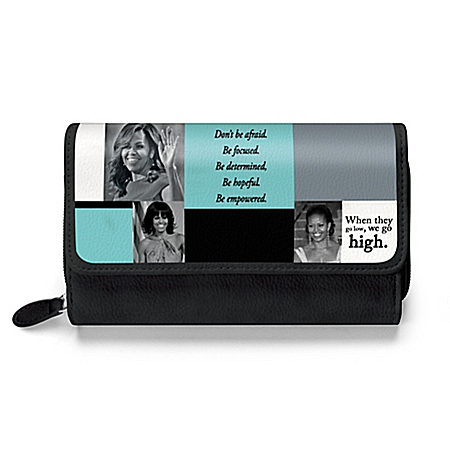 Michelle Obama Trifold Wallet With Inspirational Quotes