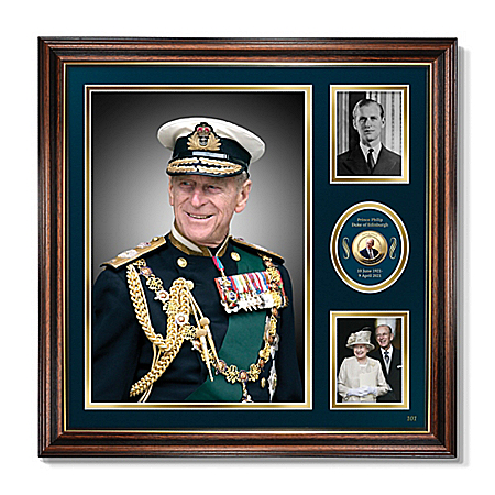 Prince Philip Framed Wall Decor With Tribute Crown Coin