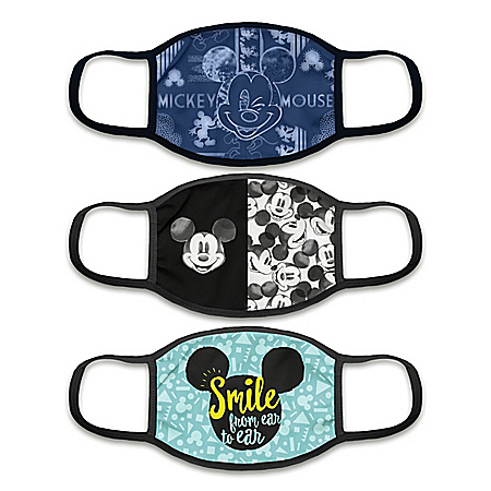3 Mickey Mouse All Ears Face Masks With Character Artwork