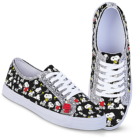 PEANUTS Snoopy And Woodstock Ever-Sparkle Canvas Shoes