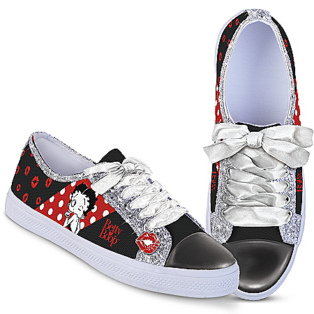 Betty Boop Ever-Sparkle Glitter Women’s Canvas Sneakers